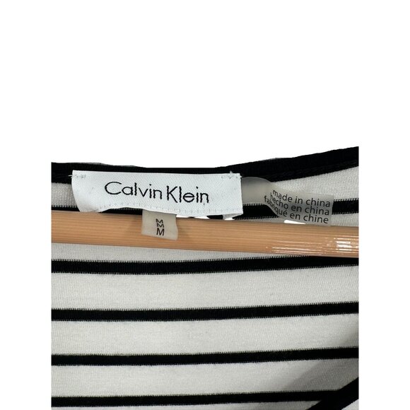 Calvin Klein‎ Shirt Top Blouse Size M Striped Corpcore Classiccore Preppy Retro - Picture 3 of 13